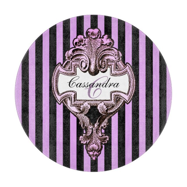 Romantic Steampunk Goth Personalised Cutting Board (Front)