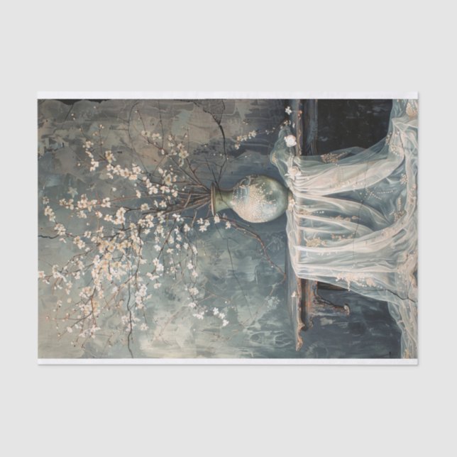 Romantic Still Life Moody Florals Tissue Paper (Front)