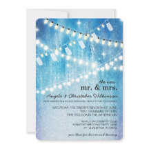 Romantic String Lights Post Wedding Invitation