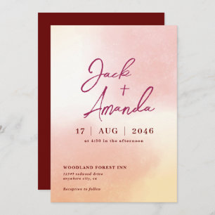 Romantic stunning Watercolor wedding invitations