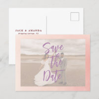 Romantic stunning wedding save the date postcard