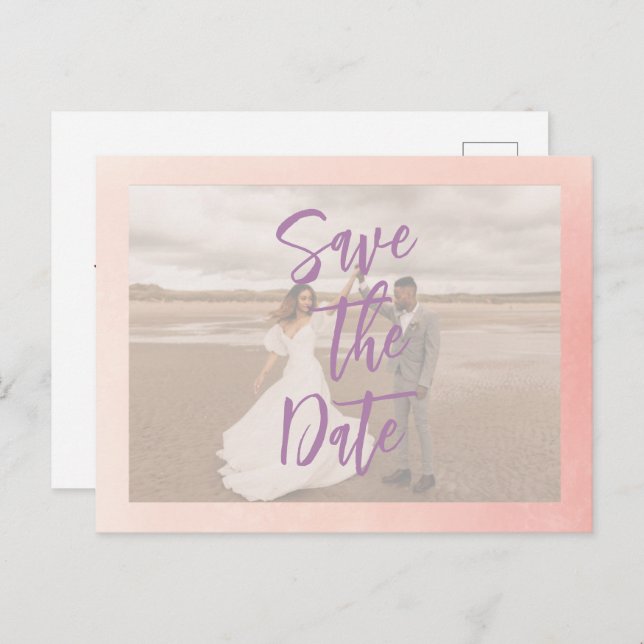 Romantic stunning wedding save the date postcard (Front/Back)