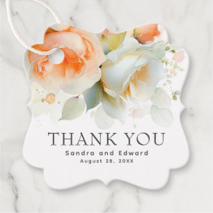 Romantic Summer Garden Flowers Wedding Thank You Favour Tags