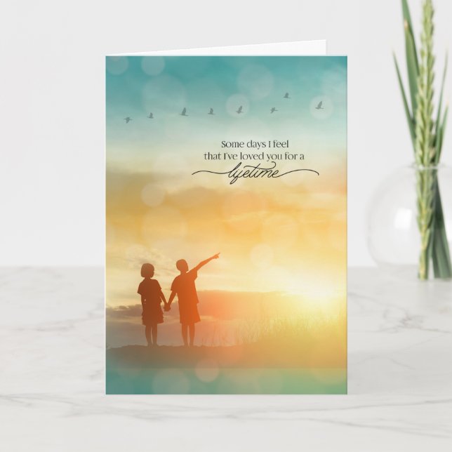 Romantic Summer Lake Lifetime of Love Card (Front)