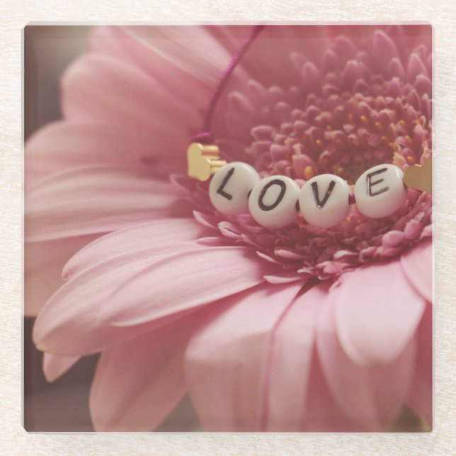 Romantic Sunflower Glass Coaster (Front)