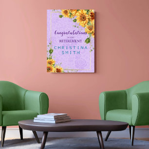 Romantic Sunflower Watercolor Retirement Party Poster