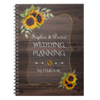 Romantic Sunflowers Wood Wedding Planner