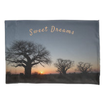 Romantic sunset at the sacred Baobabs photo Pillow