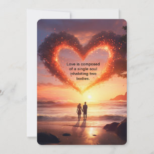 Romantic Sunset Beach Love Quote Holiday Card