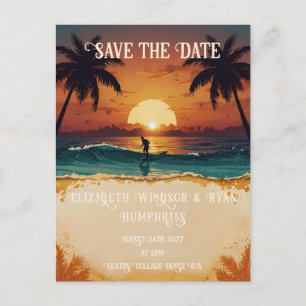 Romantic Sunset Beach Scene with Tropical Elegance Postcard