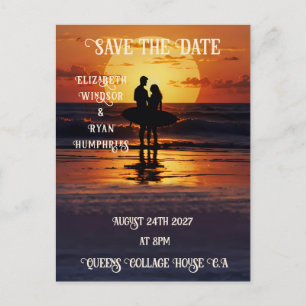 Romantic Sunset Beach Scene with Tropical Elegance Postcard