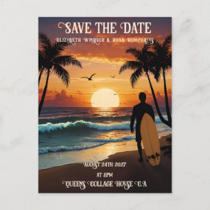 Romantic Sunset Beach Scene with Tropical Elegance Postcard