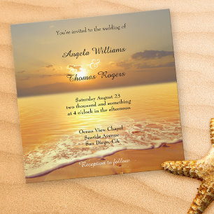 Romantic Sunset Beach Wedding Invitation