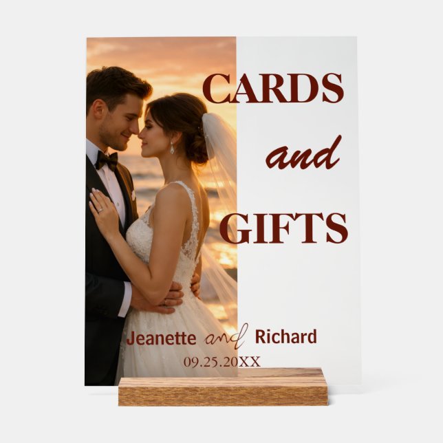 Romantic Sunset Beach Wedding Vows  Acrylic Sign (Front)