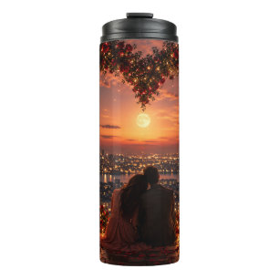 Romantic Sunset Couple Tumbler – Moonlit Love Stai