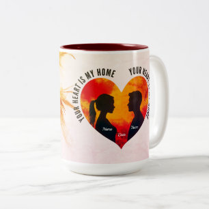 Romantic Sunset Couple Your Heart My Home Mug