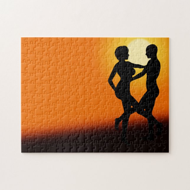 Romantic Sunset Dancing Couple Jigsaw Puzzle (Horizontal)