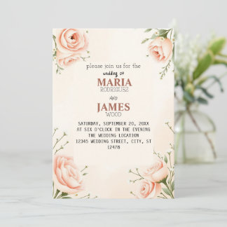 Romantic Sunset Floral Wedding Invitation – Elegan