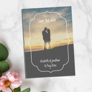 Romantic Sunset Geometric Frame Wedding Save The Date
