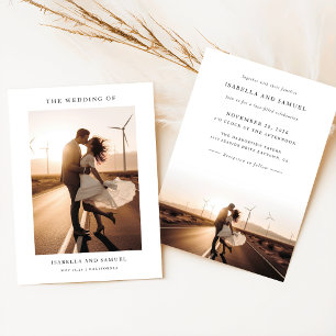 Romantic Sunset Photo Wedding Invitation