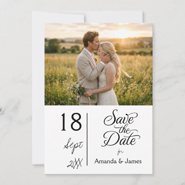 Romantic Sunset Save The Date Wedding Invitation (Front)