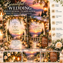 Romantic Sunset Wedding Invitation | Elegant