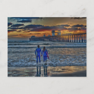 Romantic Surfers Postcard