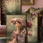 Romantic Swan Lake 1920's Vintage Flapper & Floral