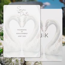 Romantic Swan Wedding Save the Date Card
