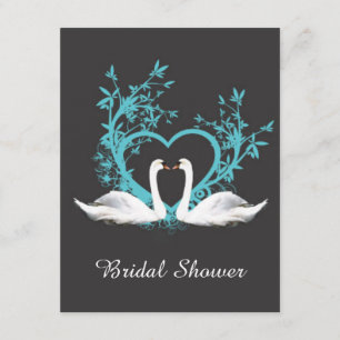 Romantic Swans Bridal Shower Invitation