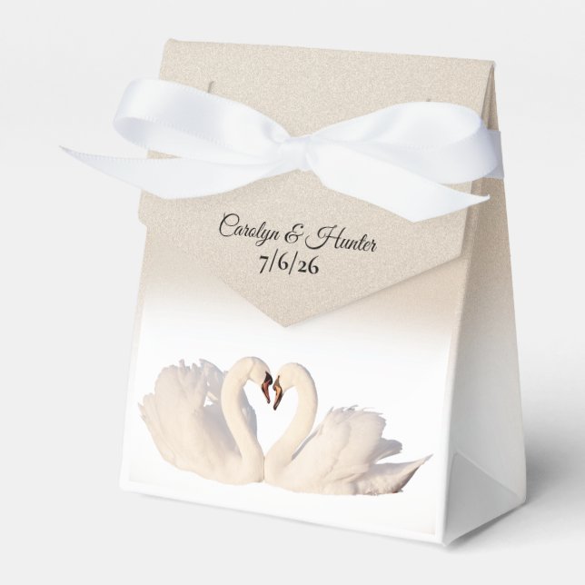 Romantic Swans Favour Box (Front Side)