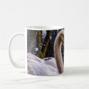 Romantic Swans in a Winter Wonderland Coffee Mug
