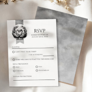 Romantic Swans Wedding RSVP card