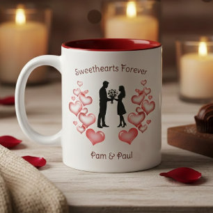 Romantic Sweethearts Forever Valentines Day Two-Tone Coffee Mug