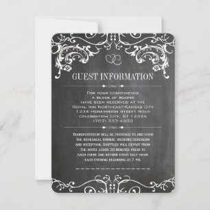 Romantic Swirl Border Chalkboard Typography Invite