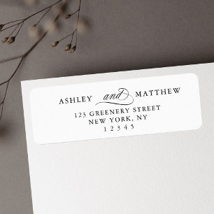 Romantic Swirly Calligraphy Return Address Label