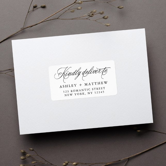 Romantic Swirly Calligraphy Return Address Label (Creator Uploaded)