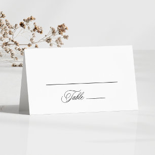 Romantic Swirly Calligraphy Wedding Place Card