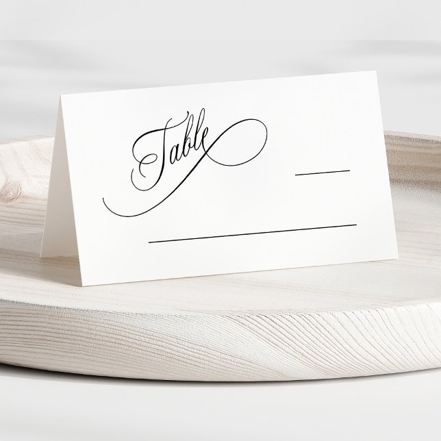 Romantic Swirly Typography Wedding  Place Card (Creator Uploaded)