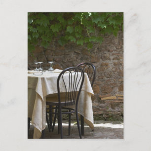 romantic table for two postcard