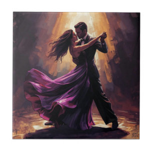 ✨Romantic Tango Couple Elegant Dance Design ✨ Ceramic Tile