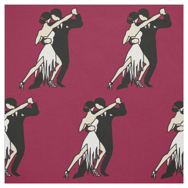 Romantic Tango Dancers Fabric (Swatch)