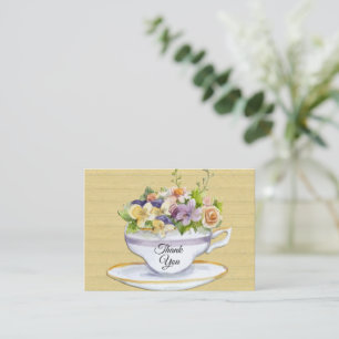 Romantic Tea Cup Thank You Card