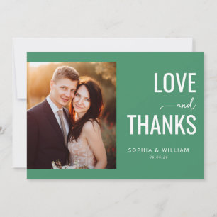 Romantic Teal Celebration Photo Thank You Card