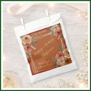 Romantic Terracotta Floral Watercolor Favour Bag