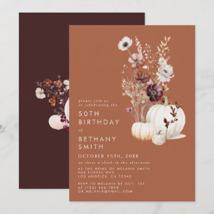 Romantic Terracotta Wildflower Birthday Party Invitation