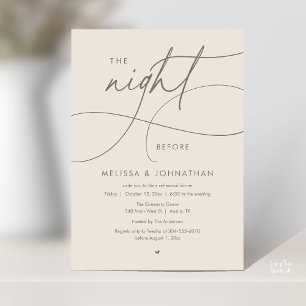 Romantic The Night Before Wedding Rehearsal Dinner Invitation