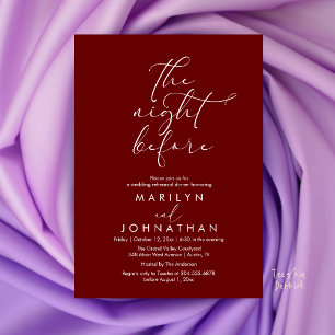 Romantic The Night Before Wedding Rehearsal Dinner Invitation