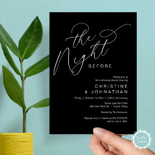 Romantic The Night Before Wedding Rehearsal Dinner Invitation