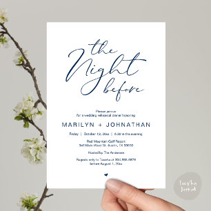 Romantic The Night Before Wedding Rehearsal Dinner Invitation